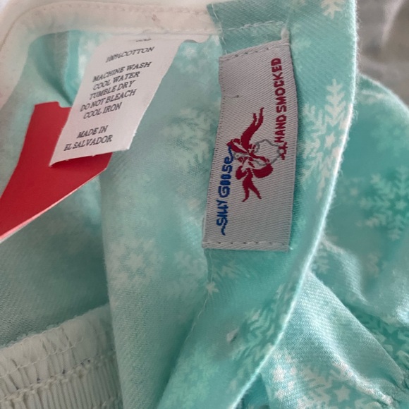 Vintage Silly Goose Girls Smocked blue romper size 6 months - Picture 5 of 7